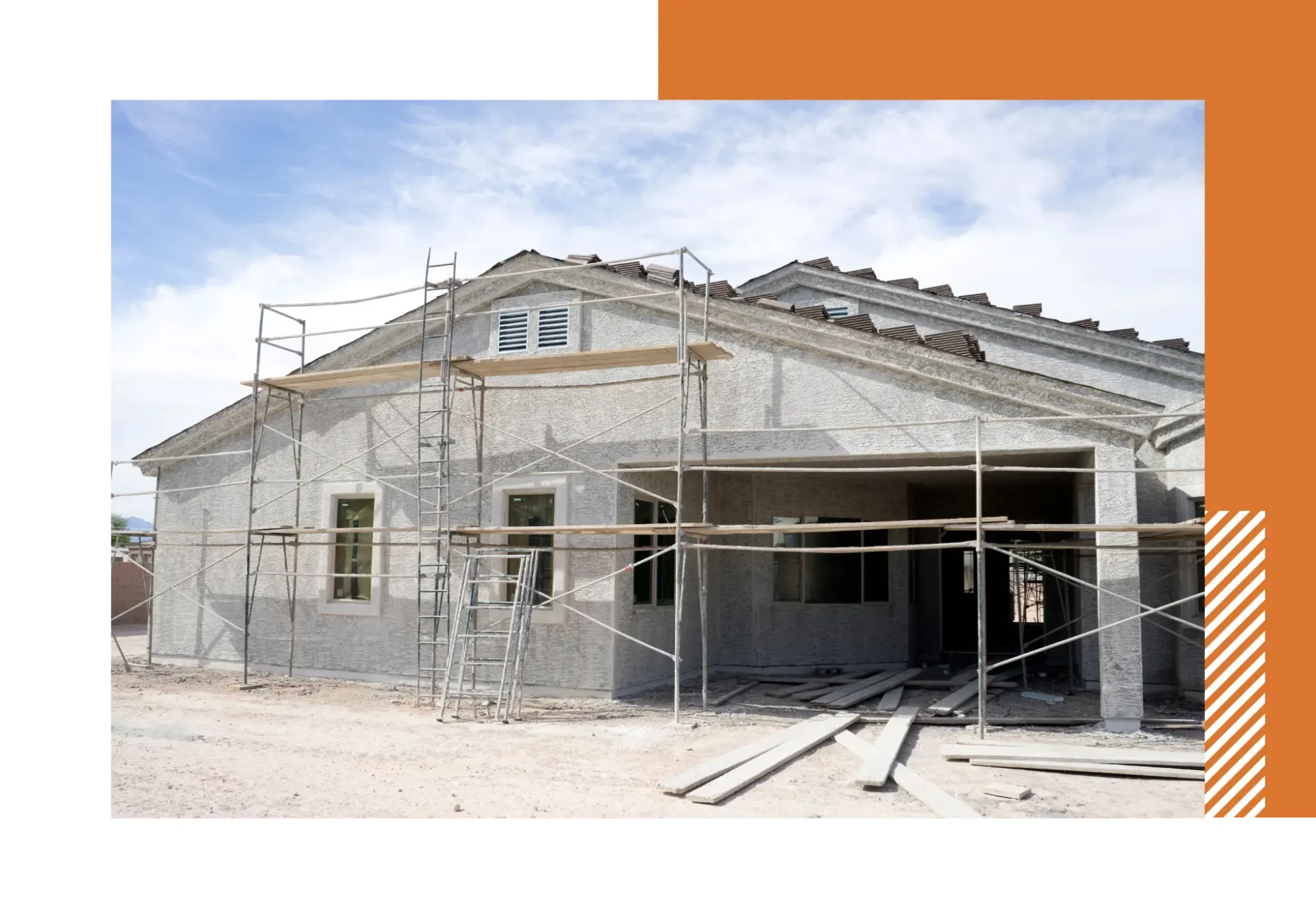 A building being built with scaffolding around it.